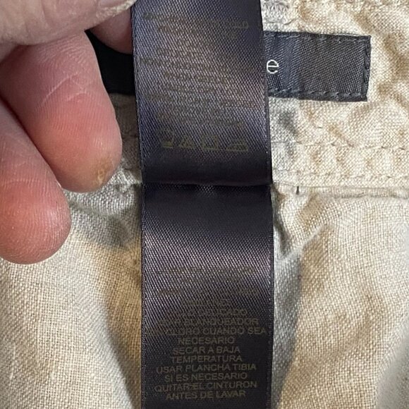 Liz Claiborne Women's Cargo Pants Size 16 Beige 100% Linen Casual Wide Leg Crop - Picture 12 of 16